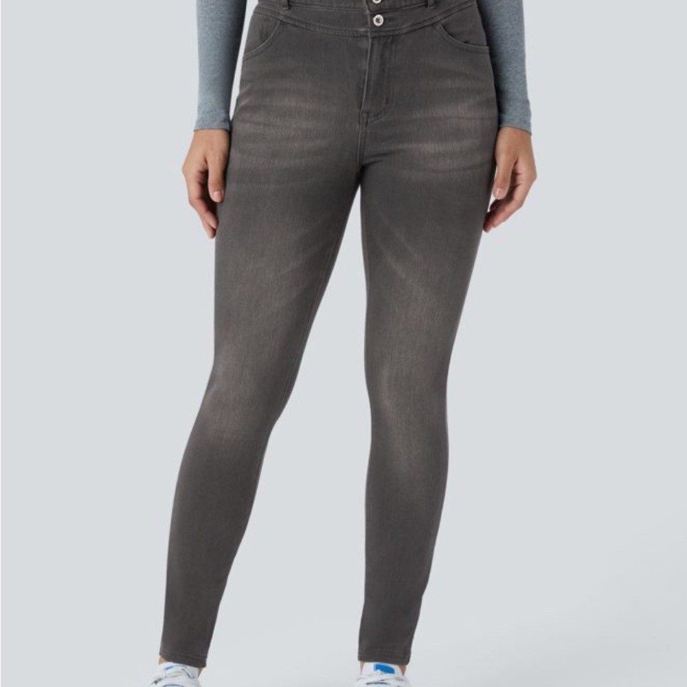 HALARA MINT flex denim Black High Rise Jeans multi pocket, stretchy skinny Jeans
